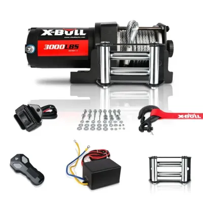 วิ้นซ์ไฟฟ้า X-BULL Electric Winch 2500-3000 LBS (1361 kg) 12V สายสลิง รอกไฟฟ้า รับประกัน 1 ปี