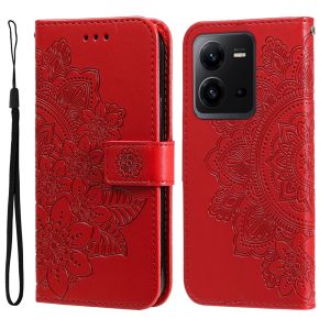 เคสกระเป๋าหนังโทรศัพท์แม่เหล็กกลีบดอกไม้ V21 V21E V23E สำหรับ Vivo V25 V25E พร้อมขาตั้งพลิกช่องการ์ดเคสโทรศัพท์