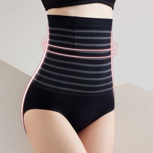 KSHU7 Patchwork Hip Lift Shaper Shorts Butt Lifter Stripe High Waist Panties Elastic Slim Seamless Underwear Tummy Control Shapewear Women
