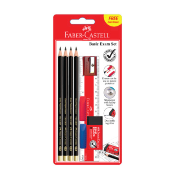 Faber-Castell Set Matite Sparkle Rosa: Con Temperino, Gomma E 2 Matite Grip 2001 - Ideale Per Scuola E Creatività