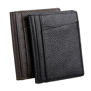 NEW Fashion Super Slim Men Wallet Genuine Leather Mini Credit Card Walet Purse Soft Thin Small Cards Cases Holders Mens Accessories