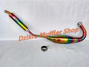 Knalpot racing Creampie ZZ1 stainless steel full rainbow for Kawasaki Ninja 150 R / RR / SS