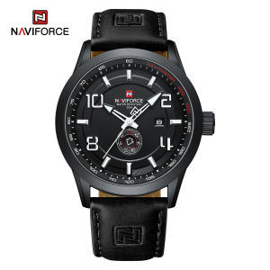 NAVIFORCE Original Watch for Mens Fashion Casual Leather Relo Waterproof Date Dual Tone Wristwatch NF9229