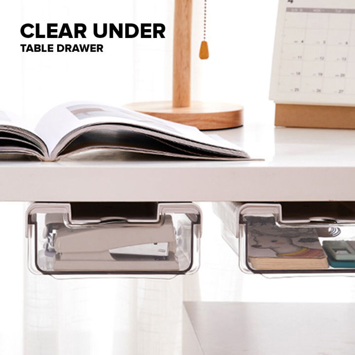 ActiveBae Transparent Under Desk Shelf Drawer Home Office Supplies