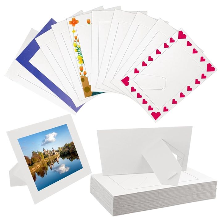 30 Pack Standing White Cardboard Photo Frames for 4 X 6Inch Photos ...