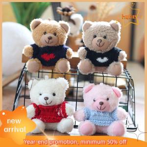 huhe 1 Piece Cute Sweater Bear Plush Pendant Toy Soft Stuffed Animal Small Bear Doll Keychain Lovely Birthday Gifts For Girl Boy