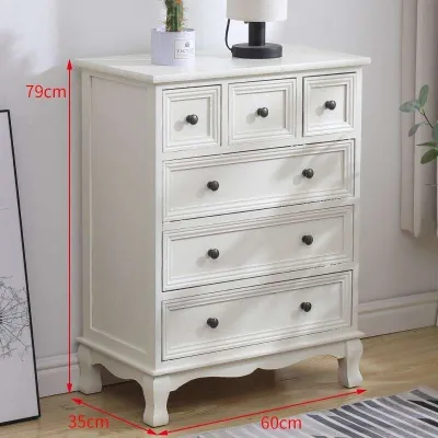Solid Wood Storage Cabinet Mediterranean Drawer Cabinet Retro Style Chest Drawer Old American Cabinet Storage