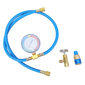 A C R134a Recharge Hose Set With Gauge For Car Air Conditioning Refrigerants Filling And Pressure Measurement