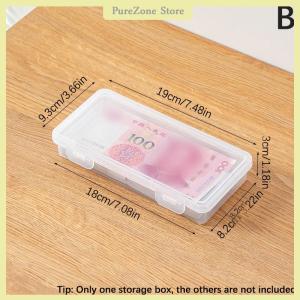 [PureZone] กล่องเก็บแบบพกพากล่องกระดาษเก็บเงินอัลบั้มธนบัตรกล่องเก็บสะสมเหรียญเคสพลาสติกใส