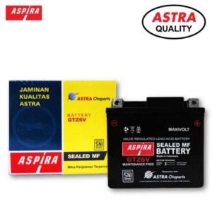 Aki Motor Aspira GTZ6V MF  Kering Vario 125 Vario 150 Beat Scoopy ISS Mio SSS