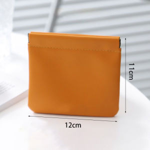 กระเป๋าหนังพียูแบบพกพาระดับไฮเอนด์สไตล์วินเทจน์ซองสีแดงแบบปากไม่ชนกันกระเป๋าเครื่องสำอางขนาดเล็กกระเป๋าเก็บหูฟังขนาดเล็ก