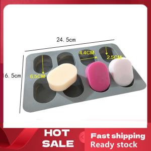 🚚【Local Express Delivery】🚚 Silicone cake mold hand soap mold 8-hole Oval mold jelly mold soap mold