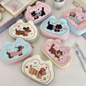 TENDPL มัลติฟังก์ชั่ กระเป๋าเครื่องสำอางขนาดเล็ก ลูกสุนัขลูกสุนัข นุ่มนุ่มๆ กระเป๋ารายการขนาดเล็ก ภาษาญี่ปุ่นญี่ปุ่น กระเป๋าสำหรับชุดแต่งหน้า กระเป๋าใส่เครื่องเขียน สำหรับนักเรียน