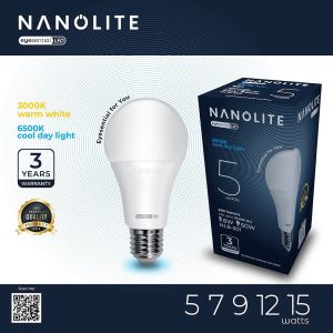 5 LAMPU NANOLITE BULB 7W & 9W & 12W FREE KAOS NANOLITE