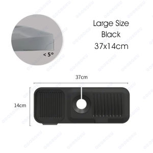 ODOROKU Sink Silicone Faucet Mat Kitchen Sink Splash Guard With Outlet & Slope Upgraded Faucet Draining Mat Countertop Protector Sink Draining Water Catcher for Kitchen Bathroom