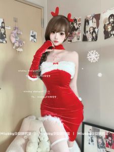 U Gonna S Christmas Sleepwear for Women Dress Red Sleeveless Push Up Lingerie Nightwear Fashion 2025 New Design Elastic Party Christmas Gift