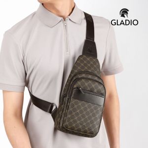 GLADIO Tas Selempang Mewah Kekinian Elegan Cokelat Stylish Premium Kulit Beatrice Casual Pria GLD083B7