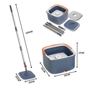 🔥พร้อมส่งจากไทย🔥 ชุดถังปั่นอัจฉริยะ ม็อบไมโครไฟเบอร์ 4 เหลี่ยม ระบบ แยกน้ำดี น้ำเสียอัตโนมัติ