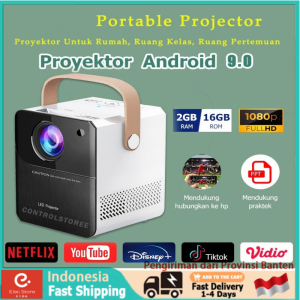 ElecStore 【COD】1080P FHD 150ANSI 8000 Lumens WIFI BLUETOOTH Proyektor Murah Untuk rumah ruang kelas ruang pertemuan