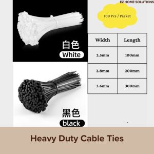 Heavy-Duty Nylon Cable Ties – UV Resistant Self-Locking Zip Ties for Wire Management & Organization