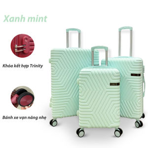 Vali du lịch nhiều màu sắc khóa mật khẩu nhúng chất liệu PC cao cấp. Size 20 24 28 thích hợp cho các chuyến công tác