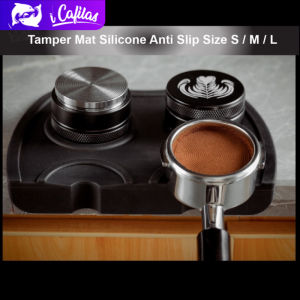 Espresso Coffee Tamper Mat Food Grade PP Silicone Anti Slip Function Black Col Various Size [i Cafilas] [CM]