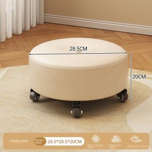 Small Stool Home Shoe Changing Stool Universal Wheel Small Round Stool Coffee Table Stool Pulley Low Stool Living Room