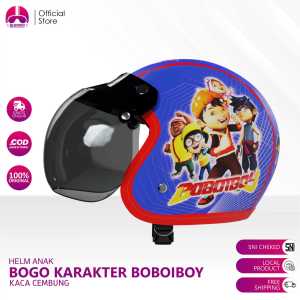 Helm Anak Bogo Retro Klasik Kids Printing  usia 2-6 Tahun Karakter Boboy