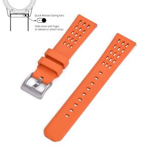 Premium-Grade Porous Structure Quick Release Fluorine Rubber Watch Strap 20mm 22mm New Design FPM/FKM Rubber Watch Band2026