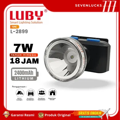 SENTER KEPALA LUBY L2899 / HEADLAMP LUBY L-2899 / LUBY 2899 / 7 WATT / CAHAYA PUTIH TAHAN HINGGA 18 JAM / RECHARGEABLE