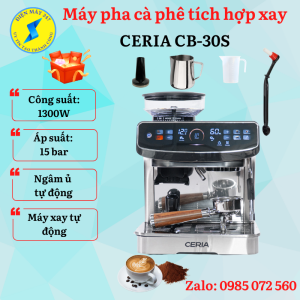 Máy pha cà phê Espresso CERIA CB-30S - Tích hợp xay và pha 2 in 1 - Xay tự động - Ngâm ủ tự động - Mới 100%