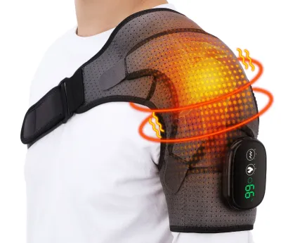 Agdoad Electric Heating Shoulder Wrap Brace Vibrat Therapy Joint Massager Arthritis Pain Relieft 3 Level Temperature LED Smart Controller For Frozen Shoulder Sports Injury Shoulder Wrap