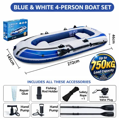 【Buy 1 Get 10】 Inflatable Boat 6-Person Rubber Boat Fishing Kayak Heavy Duty
