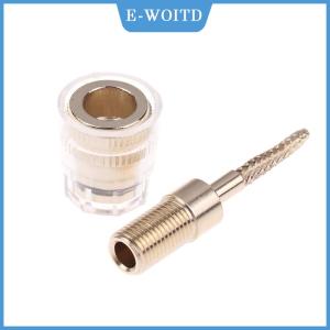 【E-WOITD】 ปลั๊กอะแดปเตอร์สายไฮไฟหัวปลั๊กตัวเมียตัวเมีย2 4ชิ้นปลั๊กอะแดปเตอร์สายทองแดงถัก