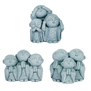 Sandstone Praying Monk Buddhas Statue Miniature Sculpture Home Garden Decors Indoor and Outdoor Spiritual Ornaments