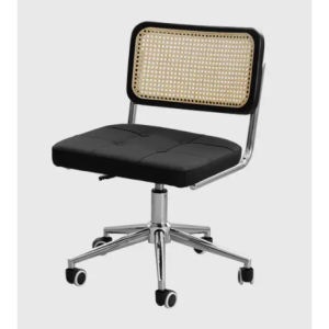 CraftedLiving SG-Nordic Rattan Study Chair Rotating Movable Chairs French Vintage Furniture Minimalism Home Office Design Piece