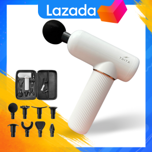 THITA Massage Gun สีขาว| 8 หัวนวด ลดปวดทั่วถึง ลงลึกถึงเส้น | เบา เงียบ สวย | ส่งไวภายในวันเดียว