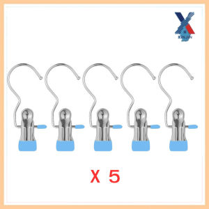 ที่หนีบผ้าสเตนเลส กันลื่น แบบพกพา สีสันสดใส  คลิปเก็บเสื้อผ้า ประหยัดพื้นที่ XLN918 XLN18