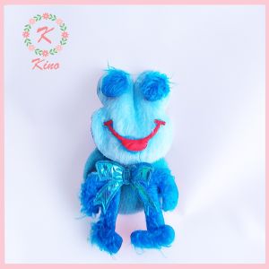 Patch Boneka Katak biru Lucu Imut Aksesoris Tambahan Baju aksesoris