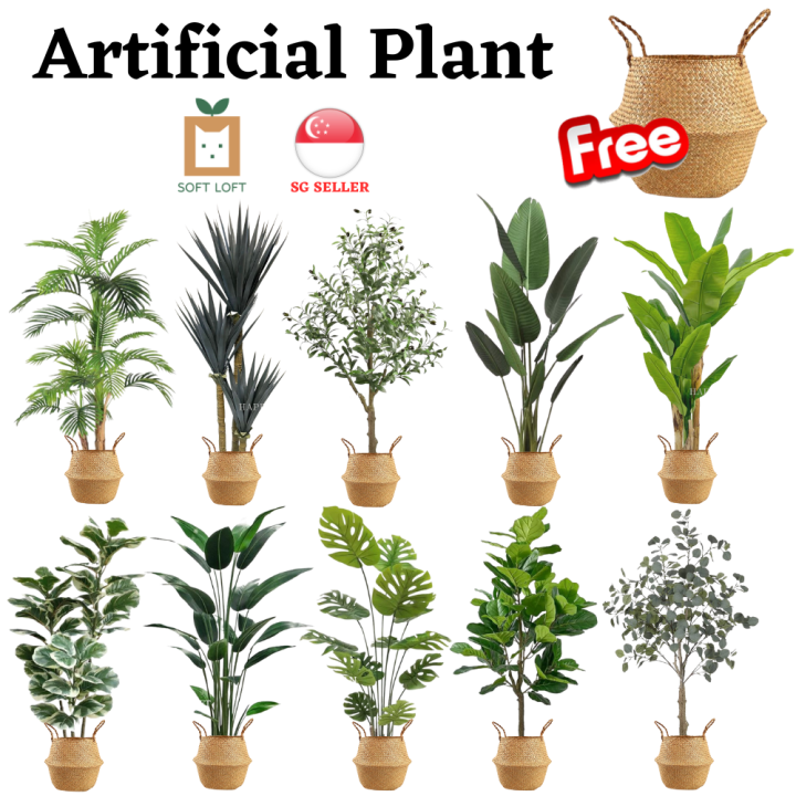 [SG STOCK] Artificial Plant Big Medium Size Flower Indoor Home Decor Tree Green Plants Good Nice