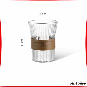 First ถ้วยน้ำผลไม้ แล้วใสลายจีบถี่ ถ้วยกาแฟ ถ้วยนม glass cup