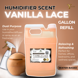 Vanilla Lace Scent 1 Gallon Water Based Essential Oil Fragrance for Humidifier Air Freshener & Linen Spray