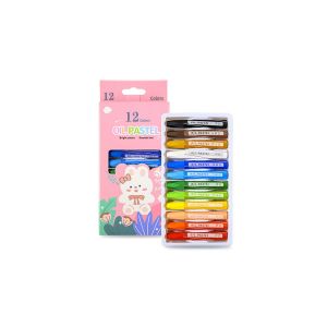 LD-A99 Crayon Oil Pastel Isi 12 dan 24 Warna Motif Kartun Perlengkapan Mewarnai Anak / Set Krayon