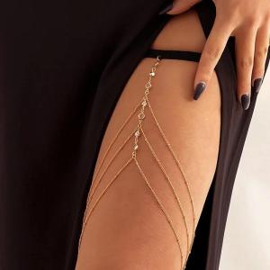 New Bohemian Thigh Chain Simple Retro Body Chains for Women Double-layer Metal Body Jewelry Fashion Beach Style Ladies Leg Chain h260609
