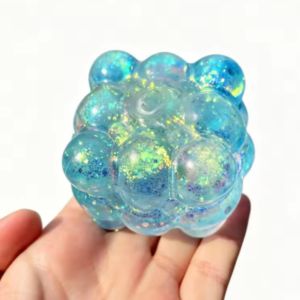 MIRELINA Bright Colors Maltose Fidget Toys Cubic Shape Shiny Anti-stress Sensory Toy Creative Stress Relief Maltose Squeeze Toy for ADHD Autism Relax