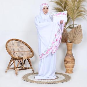 Mukena Dewasa Khadijah 3.0 Renda Bunga Katun Premium Jumbo Free Tas & Tasbih