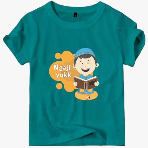 PVJ - Baju Kaos Ngaji yuk Anak Laki Laki Mengaji Islami Lengan Pendek