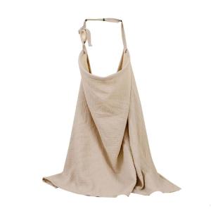 Portable Cotton Breastfeeding Cover with RigidHoop for Mother Nursing Apron Multi-use Carseat Canopy Double Layer