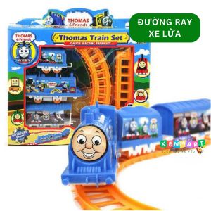 Đồ chơi đường ray xe lửa đoàn tàu lắp ráp 3 toa lượn vòng vui nhộn cho bé