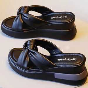 Sandal Wedges Wanita model Terbaru Sendal slop Wedges kekinian sandal Pesta Viral